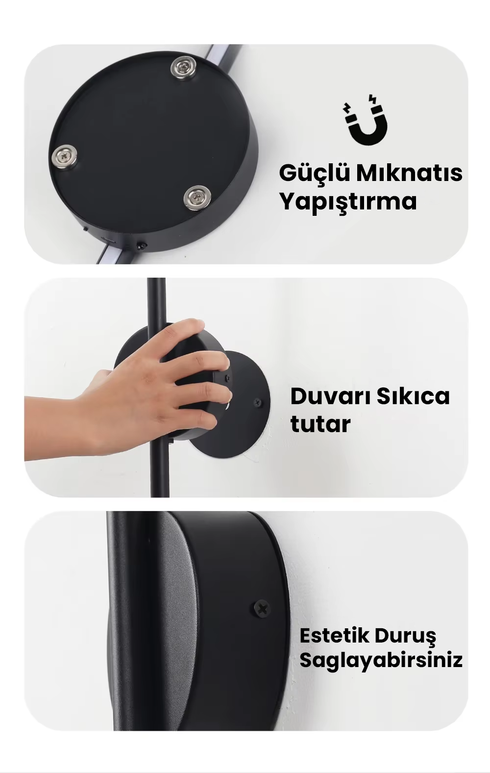 Fenix Kablosuz Şarjlı Duvar Apliği - Aplik